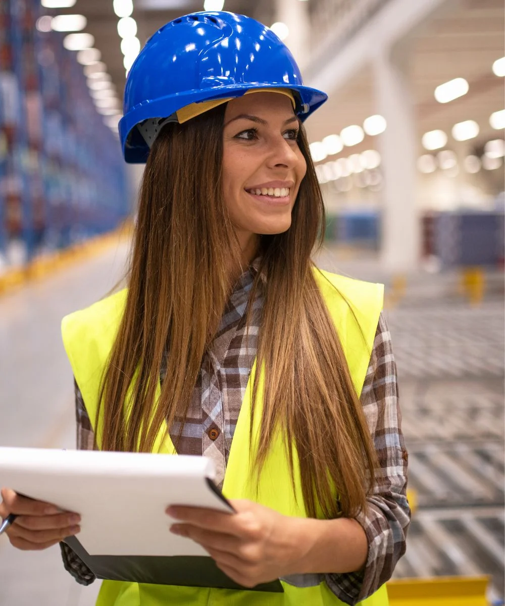 Safety professional in warehouse